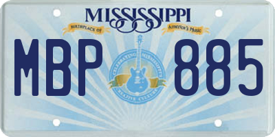 MS license plate MBP885