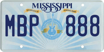 MS license plate MBP888