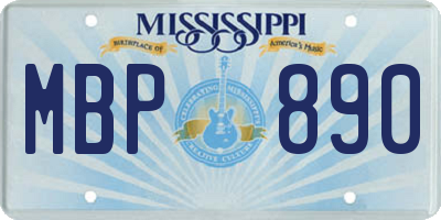 MS license plate MBP890
