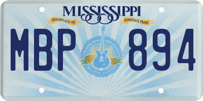 MS license plate MBP894