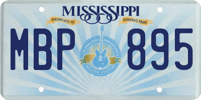 MS license plate MBP895