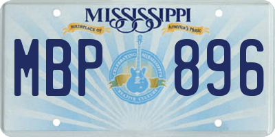 MS license plate MBP896