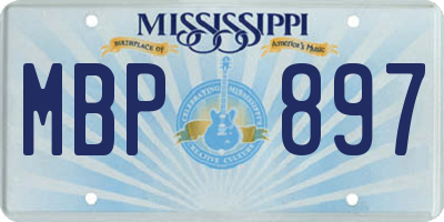 MS license plate MBP897