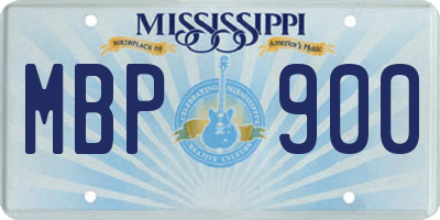 MS license plate MBP900