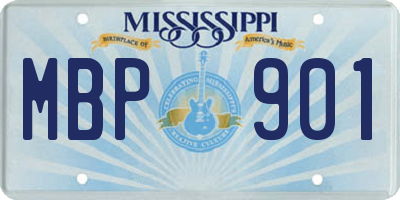 MS license plate MBP901