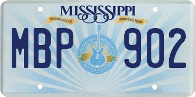 MS license plate MBP902