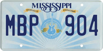 MS license plate MBP904