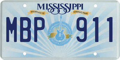 MS license plate MBP911