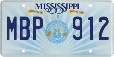 MS license plate MBP912