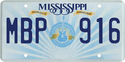 MS license plate MBP916