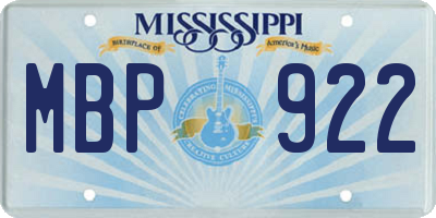MS license plate MBP922