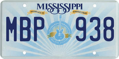 MS license plate MBP938