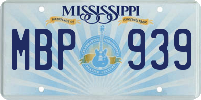 MS license plate MBP939