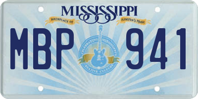 MS license plate MBP941