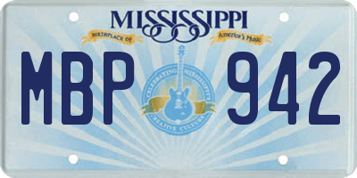 MS license plate MBP942