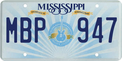 MS license plate MBP947