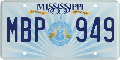 MS license plate MBP949