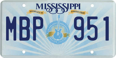 MS license plate MBP951