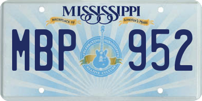 MS license plate MBP952