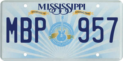 MS license plate MBP957