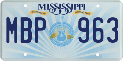 MS license plate MBP963