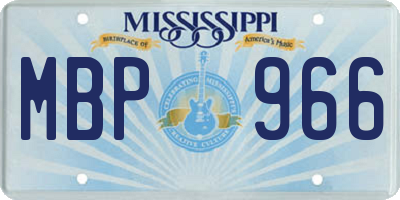 MS license plate MBP966