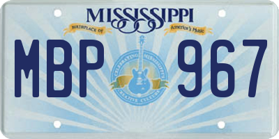 MS license plate MBP967