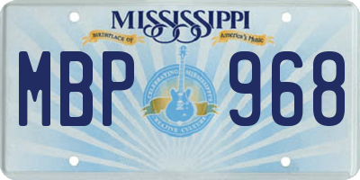 MS license plate MBP968