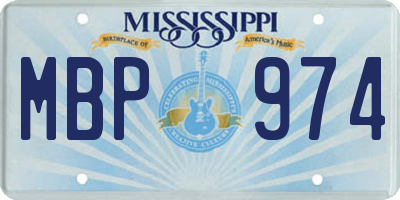 MS license plate MBP974