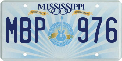 MS license plate MBP976