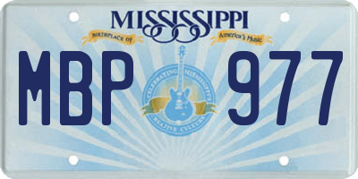 MS license plate MBP977