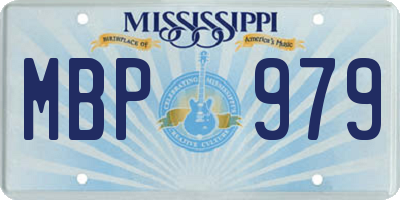 MS license plate MBP979