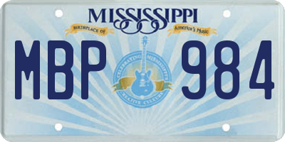 MS license plate MBP984