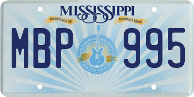 MS license plate MBP995