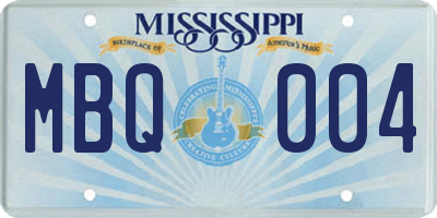 MS license plate MBQ004