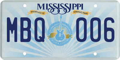 MS license plate MBQ006