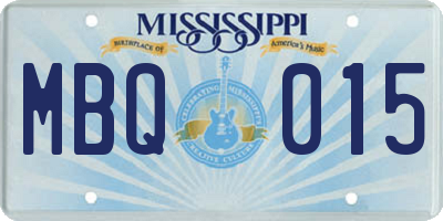 MS license plate MBQ015