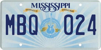 MS license plate MBQ024