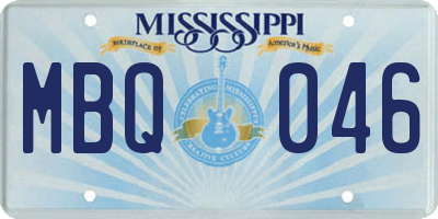MS license plate MBQ046