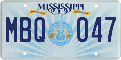 MS license plate MBQ047