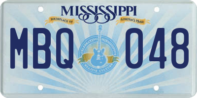 MS license plate MBQ048