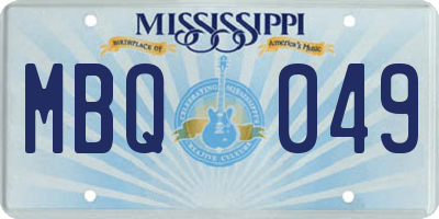 MS license plate MBQ049