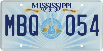 MS license plate MBQ054