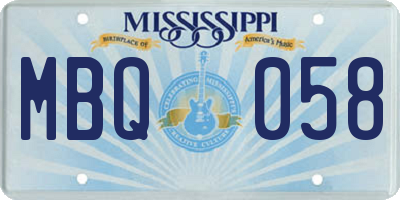 MS license plate MBQ058