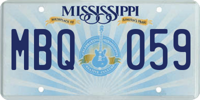 MS license plate MBQ059