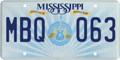 MS license plate MBQ063