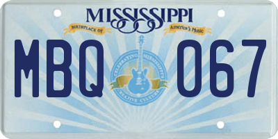 MS license plate MBQ067