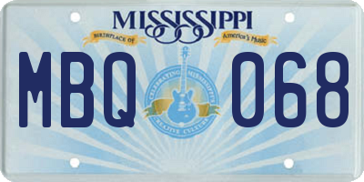 MS license plate MBQ068