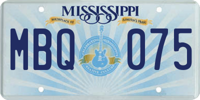 MS license plate MBQ075
