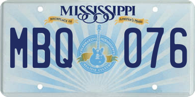 MS license plate MBQ076